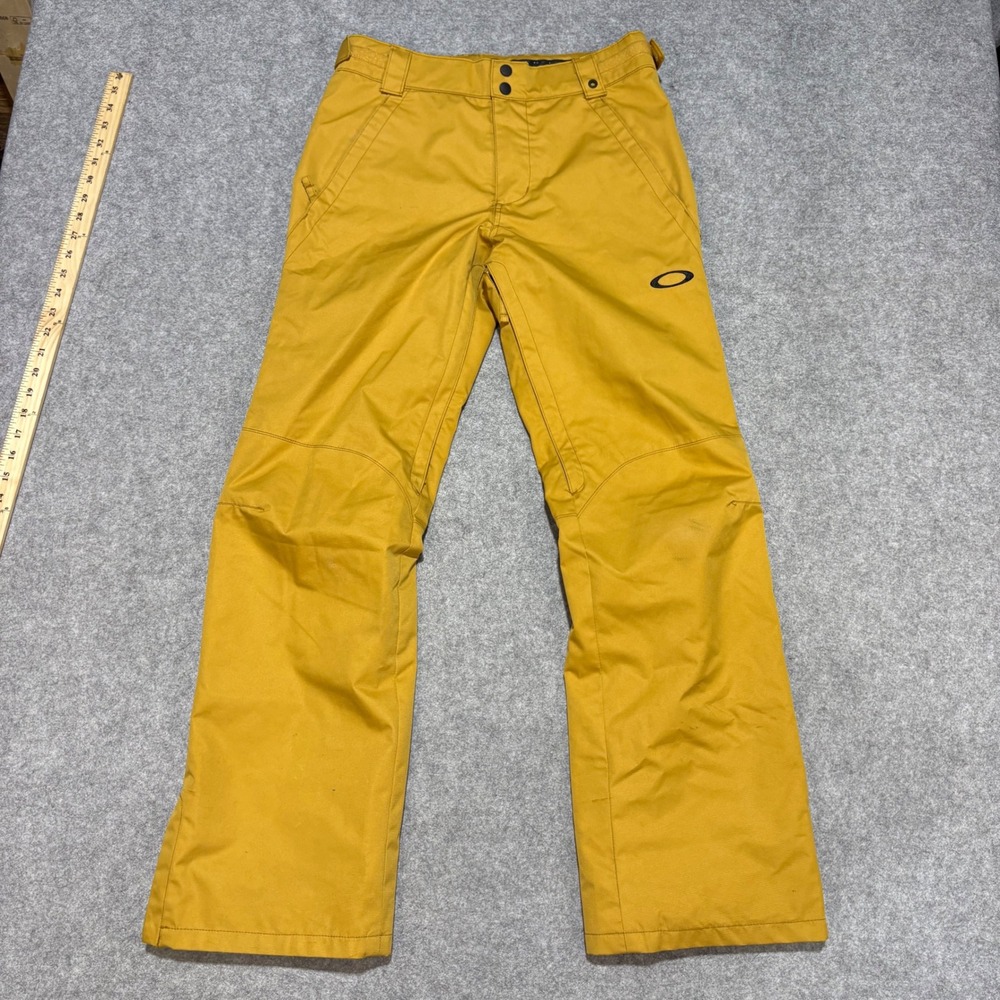 Oakley Biozone FN Dry 10K Snow Pants Mens Small Mustard Yellow Ski Snowboard